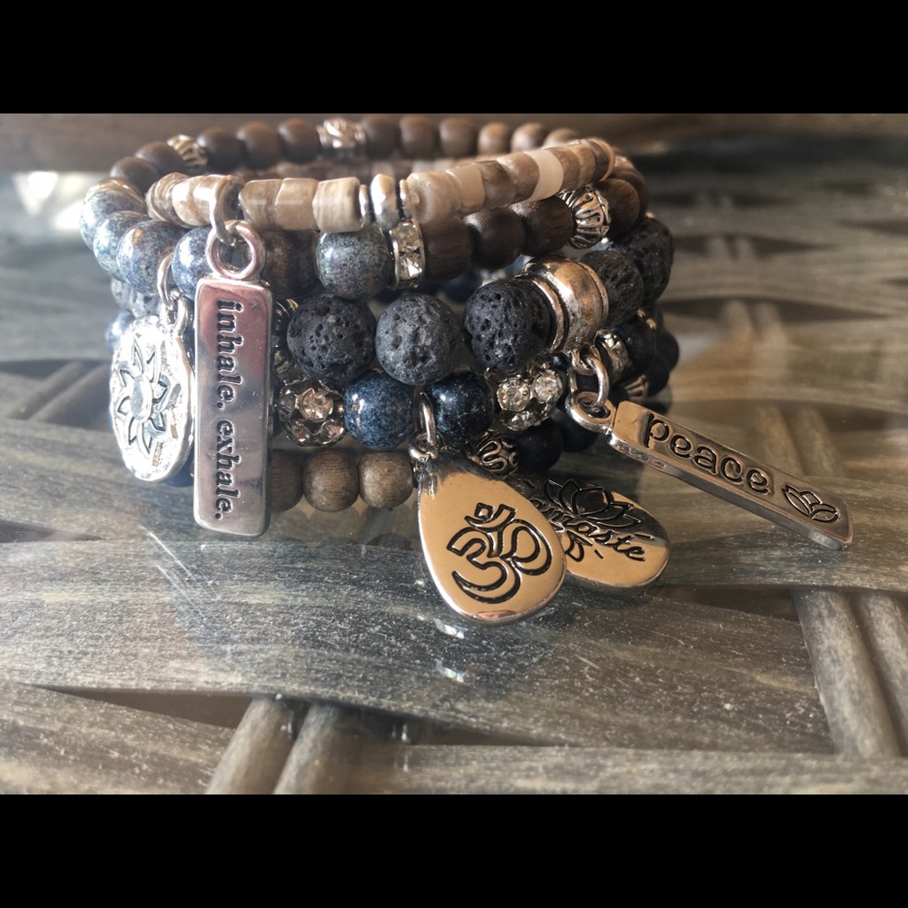 Yoga Stack Essential Oil Diffuser Bracelet Stack - Picture 5 of 7